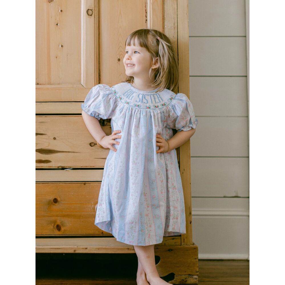 Poppy Kids Co Smocked Big Sister Dress
